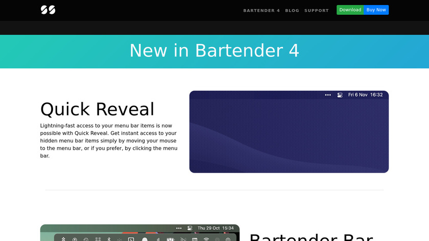 Bartender Mac App Landing Page
