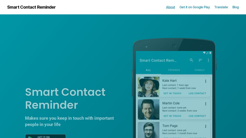 Smart Contact Reminder Landing Page