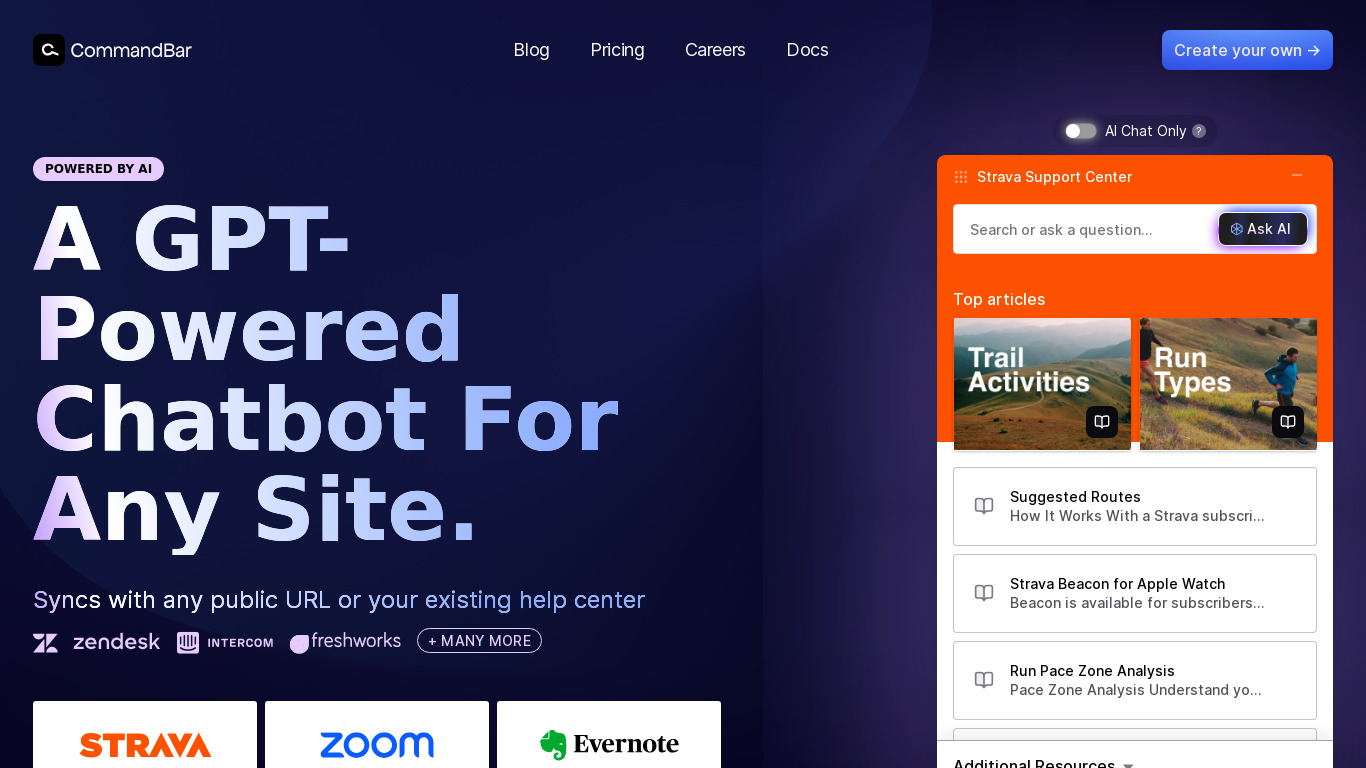 HelpHub by CommandBar Landing page