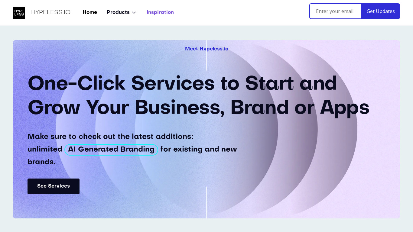 Hypeless Productized Design and Development Landing page