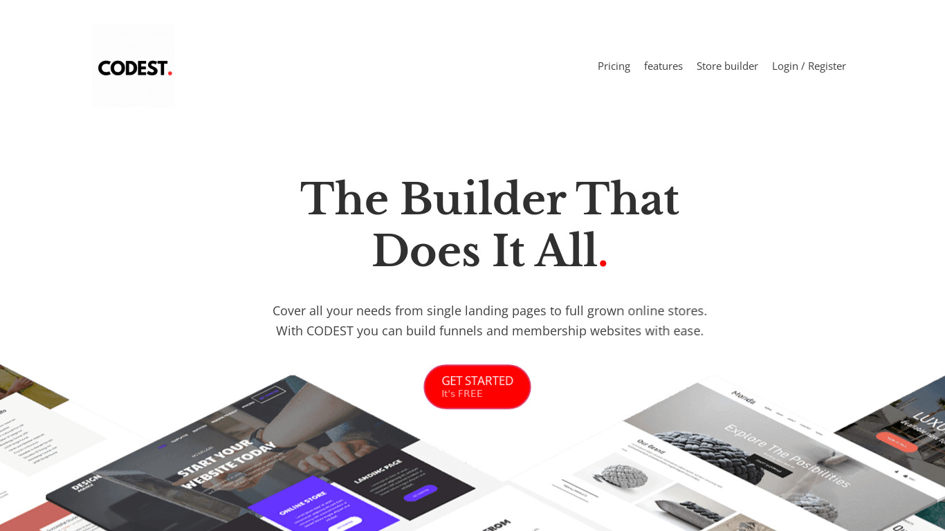 CODEST. Landing page