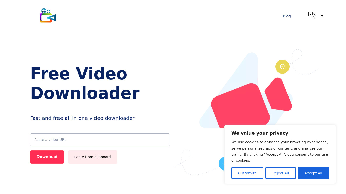 Videodownloader.ai Landing page