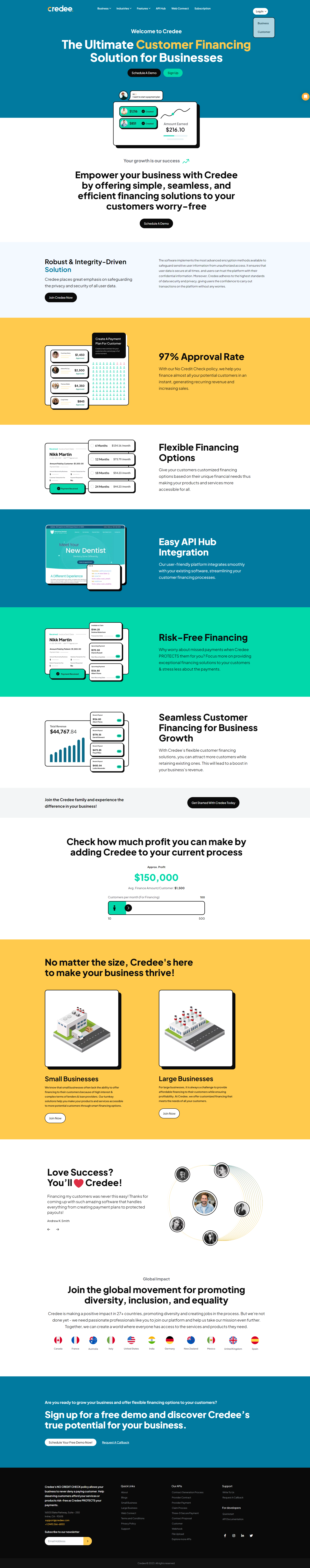 Credee Landing page