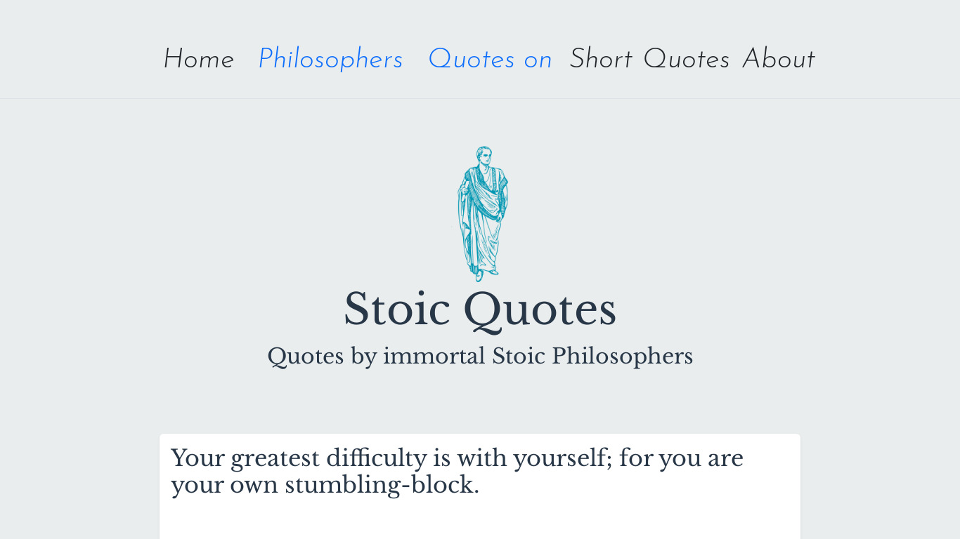 Stoic Quotes Landing page