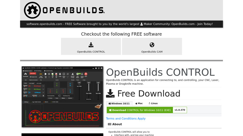 OpenBuilds CONTROL Landing Page