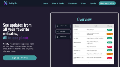Notify Me - Website update tracker. image