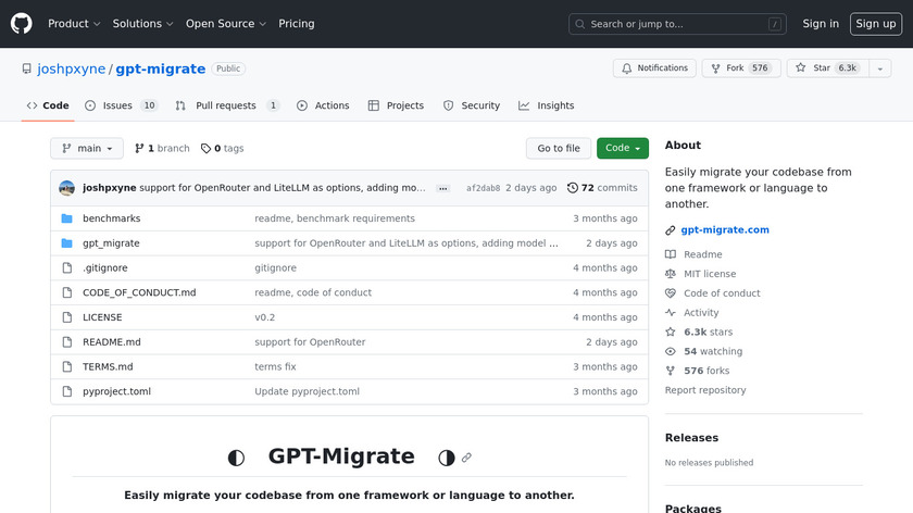 GPT-Migrate Landing Page