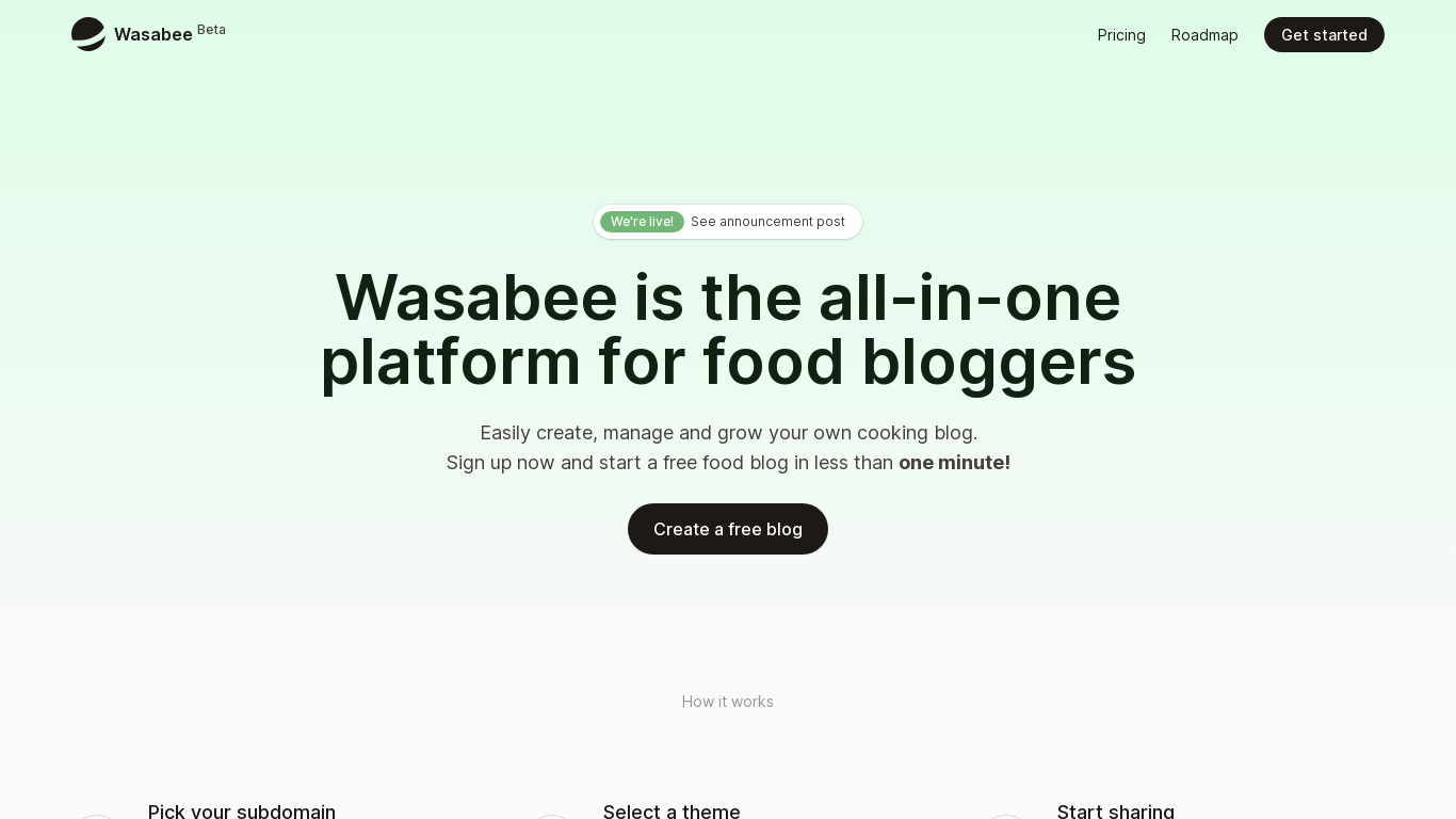 Wasabee Landing page