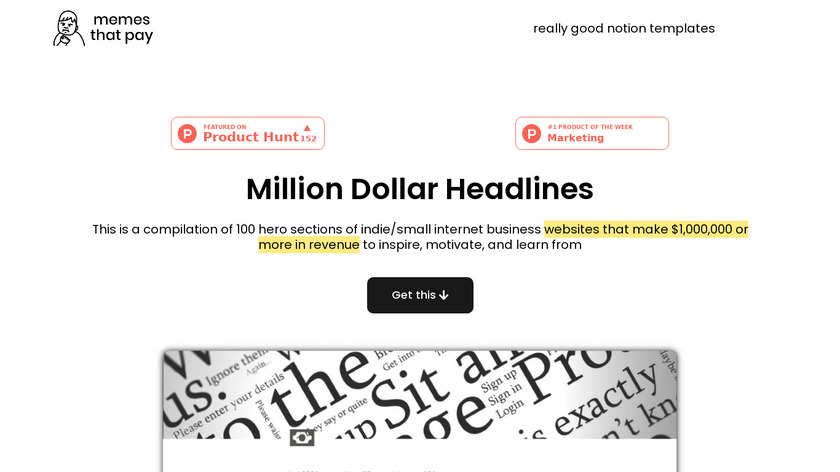 Million Dollar Headlines Landing Page