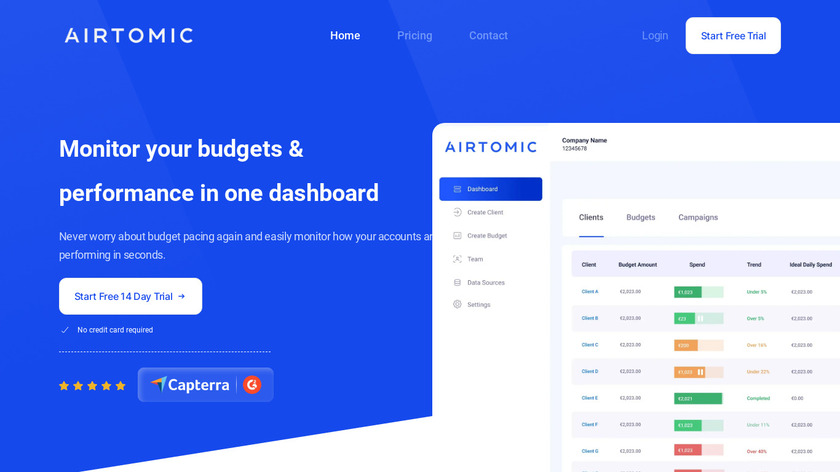 Airtomic Landing Page