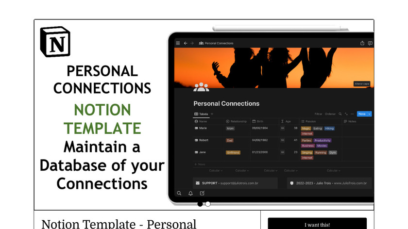 Personal connections Landing Page