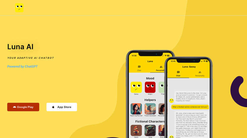 Sassy Luna: AI chatbot Landing Page