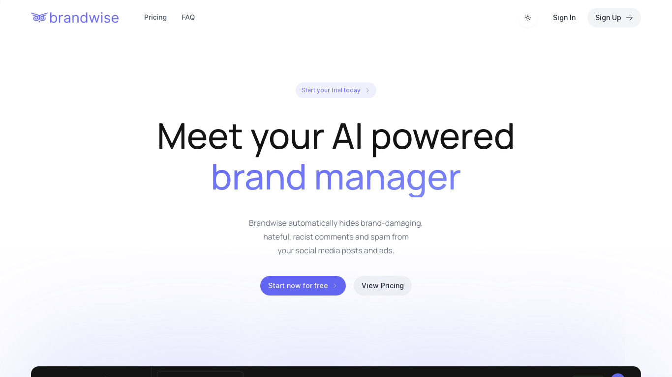 Brandwise Landing page