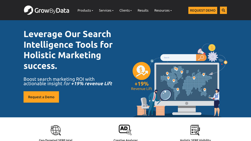 GrowByData Search Intelligence Landing Page