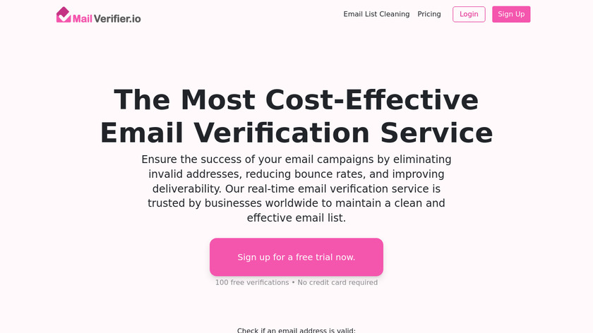 MailVerifier Landing Page