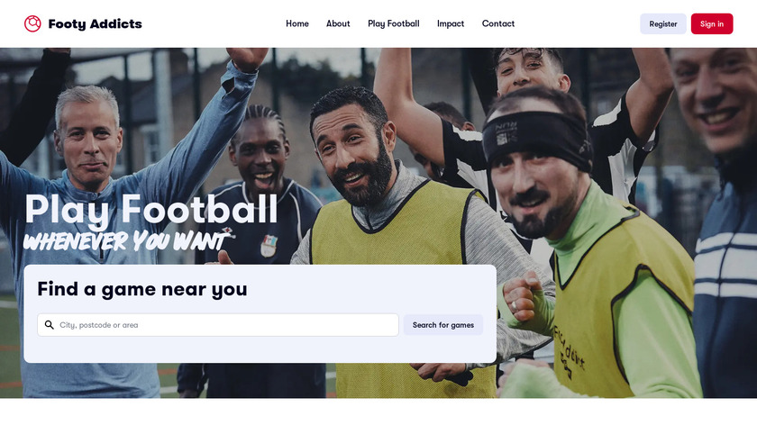 Footy Addicts Landing Page