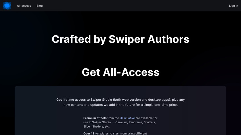 Swiper Studio Landing Page