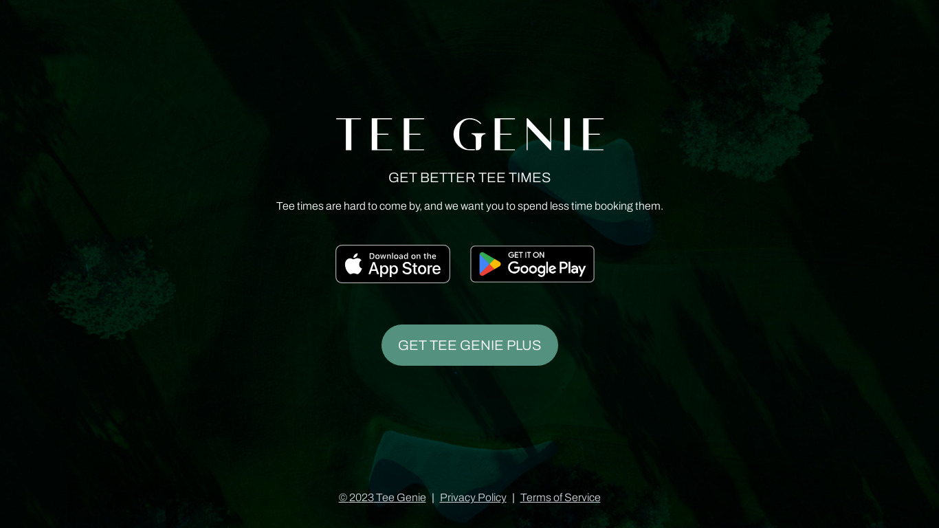 Tee Genie Landing page