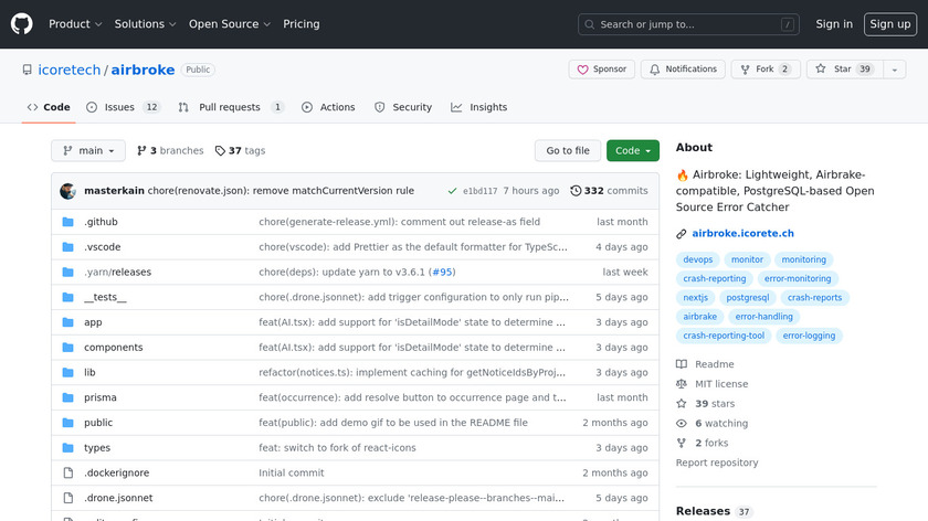 Airbroke Landing Page