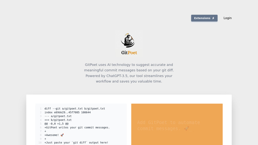 GitPoet Landing Page
