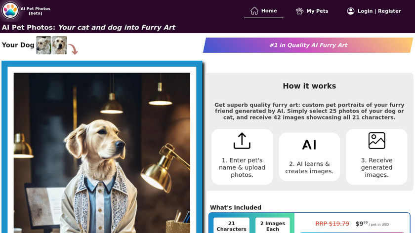 AI Pet Photos Landing Page