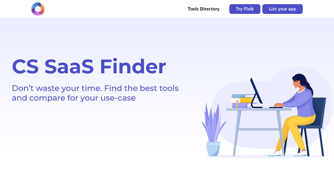 Customer Success SaaS Finder Landing page