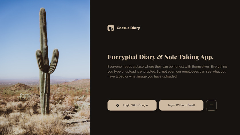 Cactus Daiary Landing Page