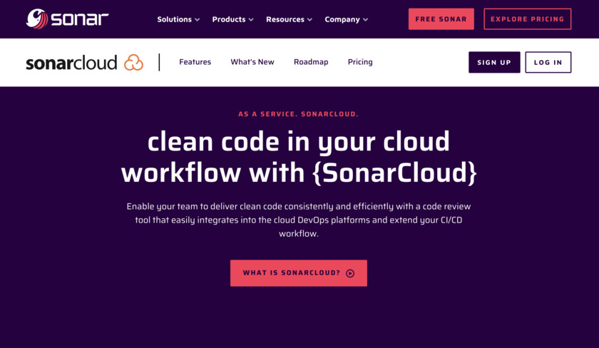 SonarCloud Landing Page