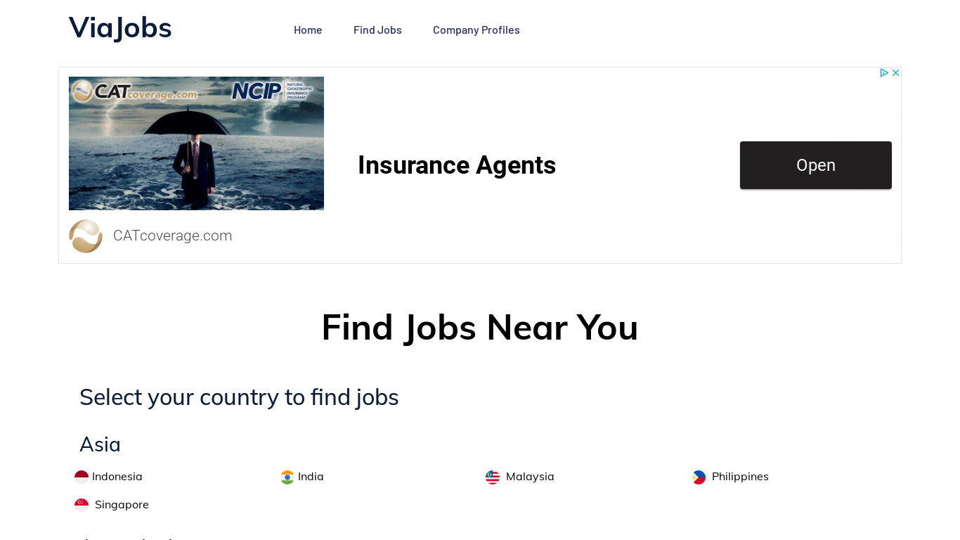 ViaJobs.co Landing page