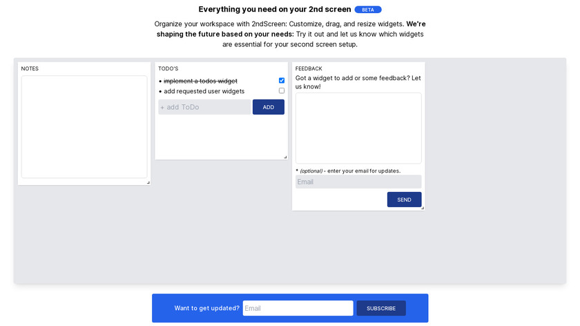 2ndScreen.io Landing Page