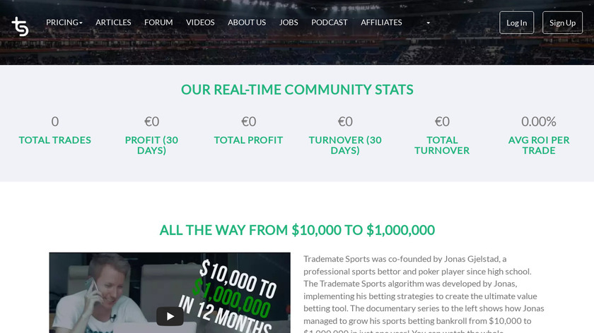 Trademate Sports Landing Page