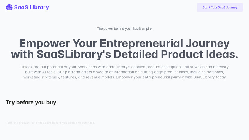 SaaS Library —Empower Your Journey Landing Page
