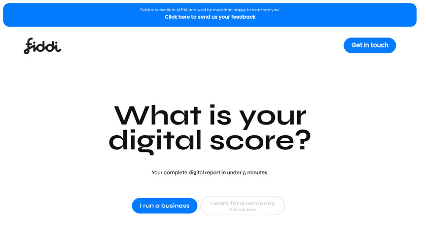 Fiddi Landing Page