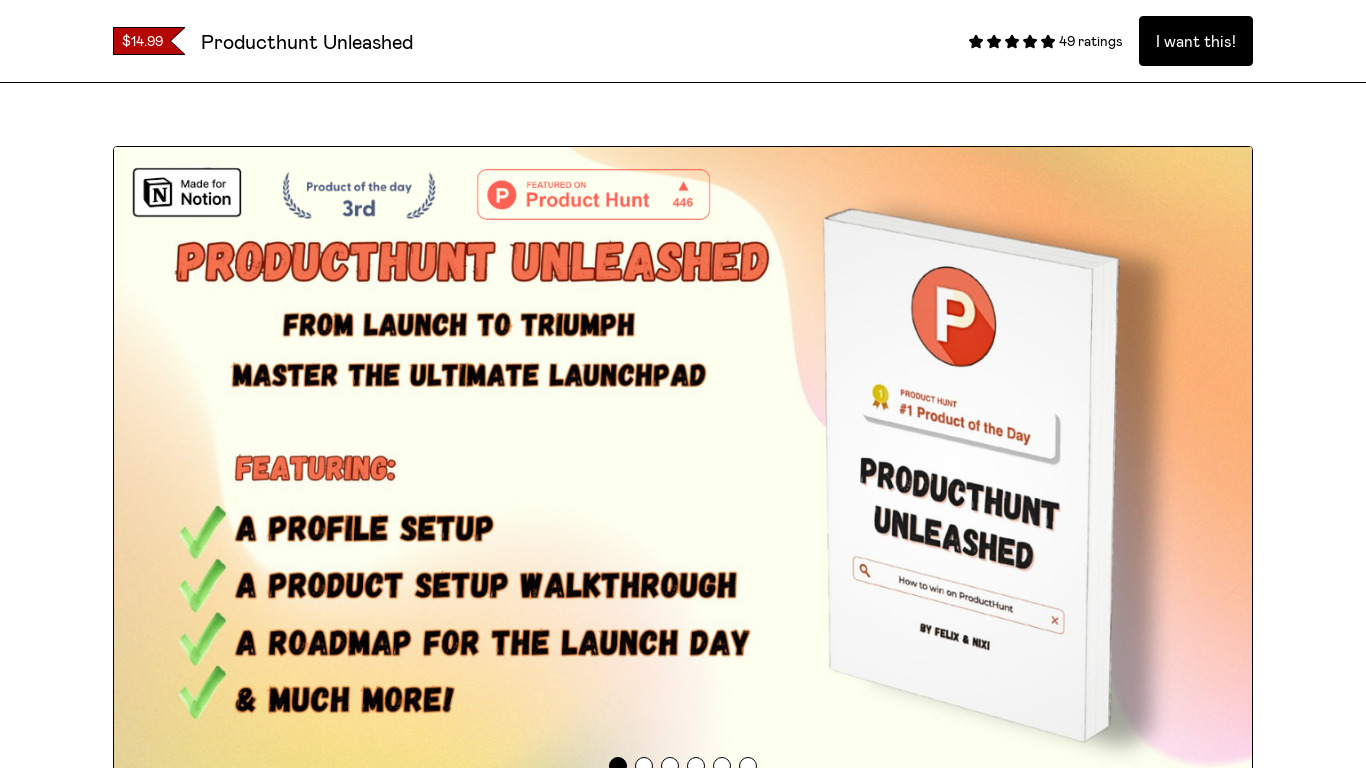Producthunt Unleashed Landing page
