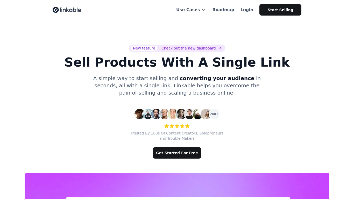 Linkable Landing page