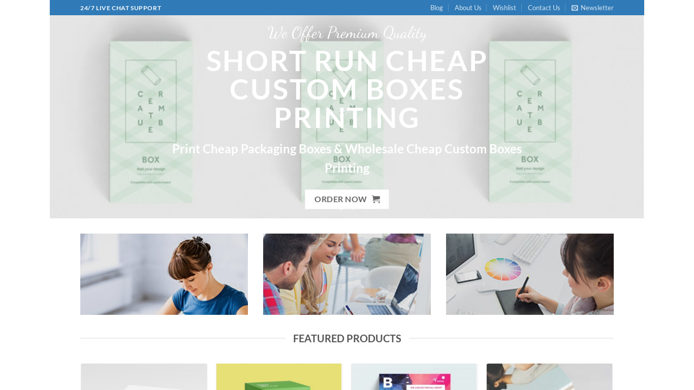Your Custom Boxes Landing page