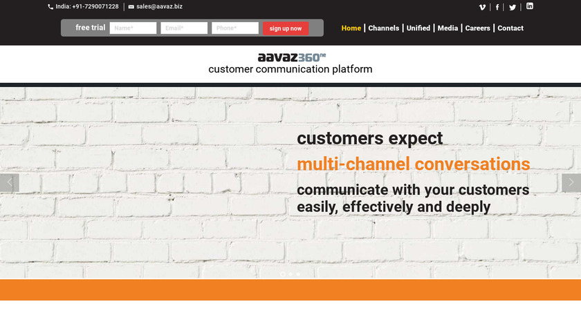 Aavaz Landing Page