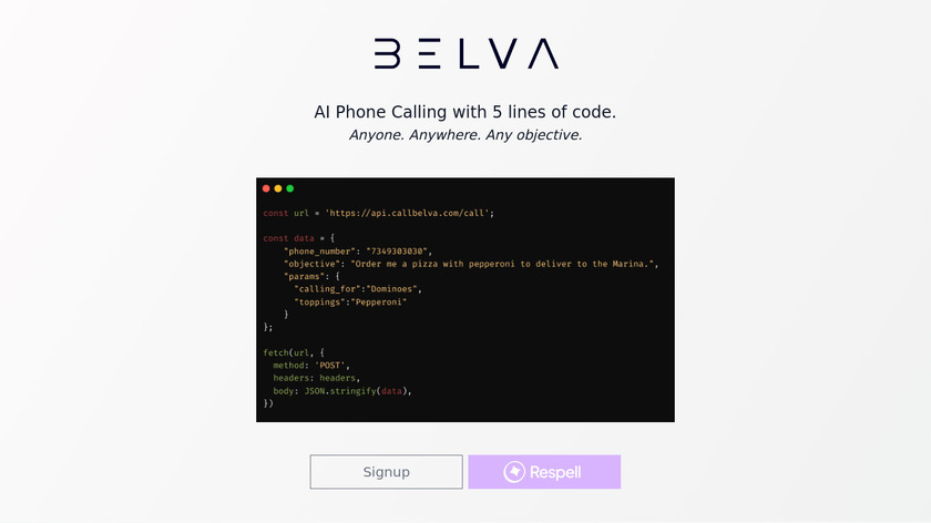 Belva AI Landing Page