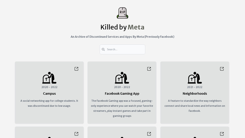 Killed by Meta Landing Page