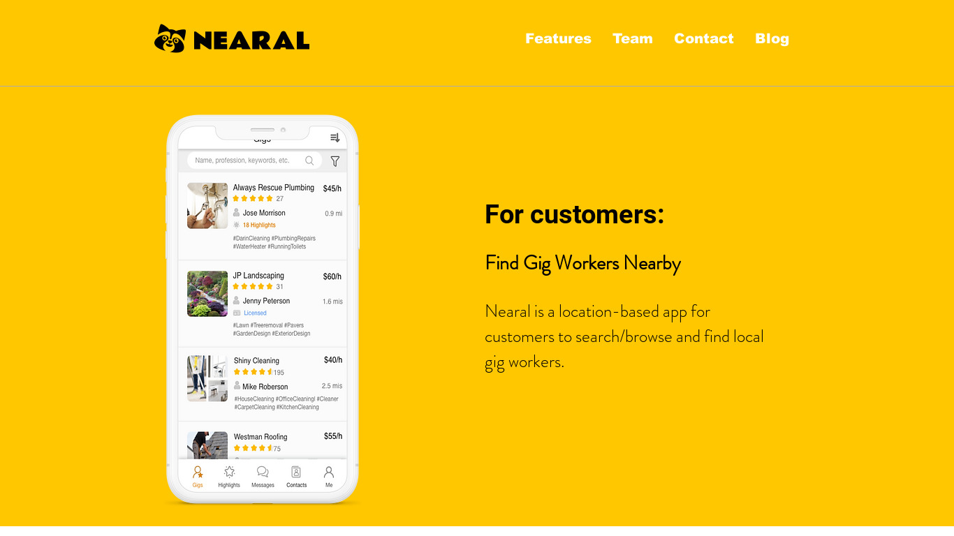 Nearal Landing page