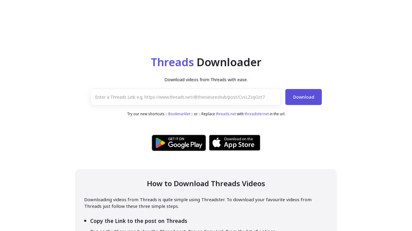 Threads Video Downloader - Shortcut Landing Page