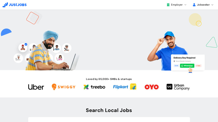 Just Jobs Landing Page