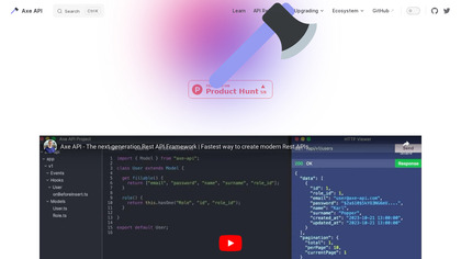 Axe API screenshot
