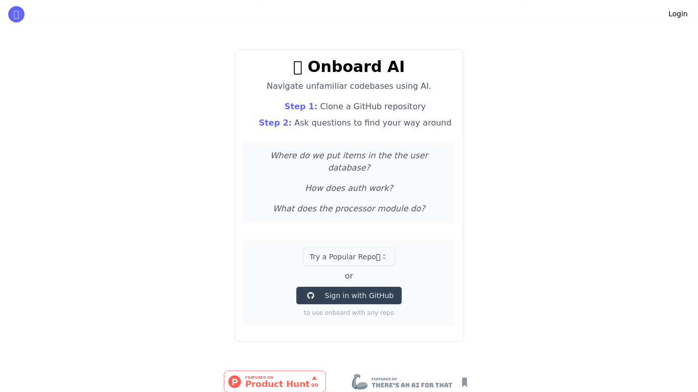 Onboard AI Landing page