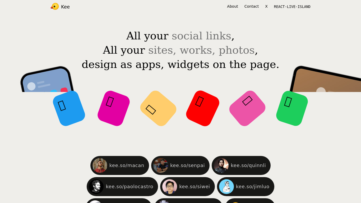 kee.so Landing page