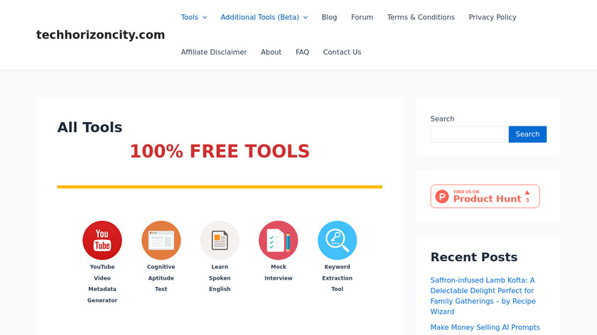 Free AI Tools Landing Page