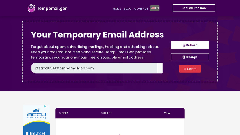 Temp Email Gen - Disposable Email Landing Page