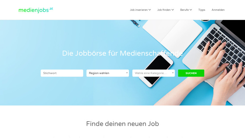 medienjobs.at Landing Page