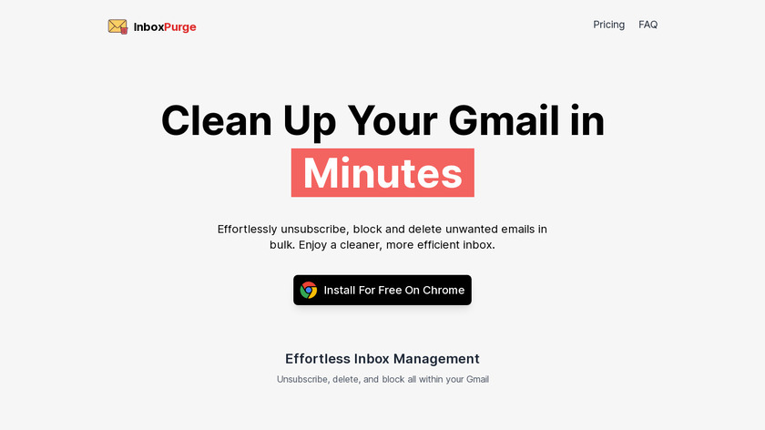 InboxPurge Landing Page