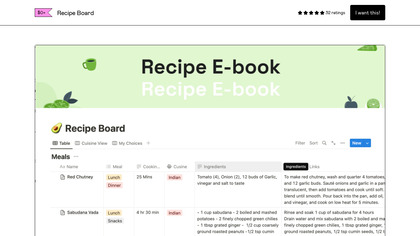 Recipe Board: Ultimate Notion Template image